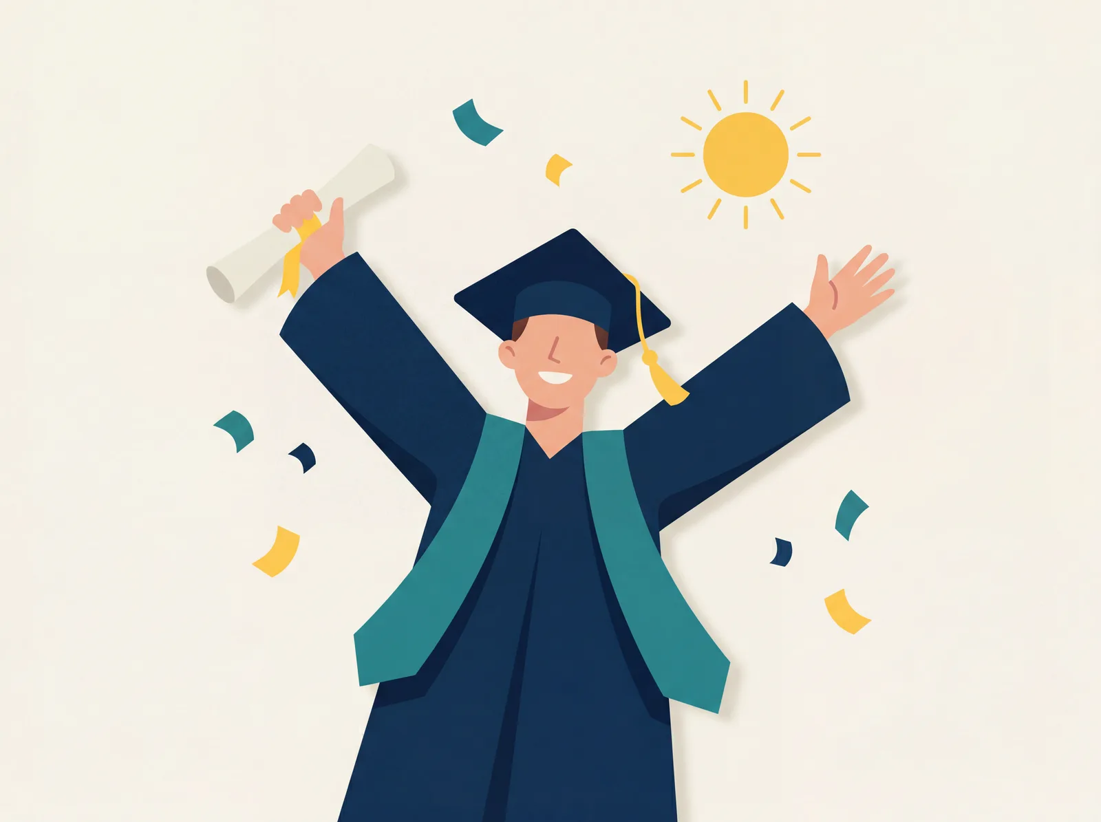 A student celebrating at their graduation
